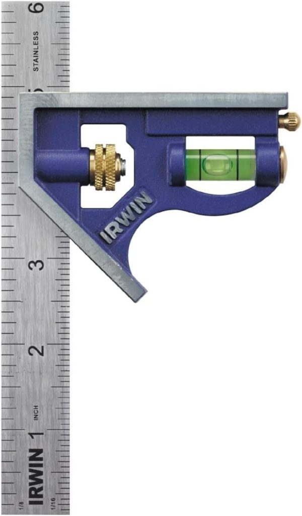Irwin Combination Square 6-inch Blue Metal-0