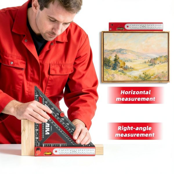 VNW Aluminum Rafter Square Protractor Level Precision Ruler-5