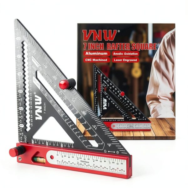 VNW Aluminum Rafter Square Protractor Level Precision Ruler-0