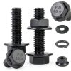 Ruibapa Flanged Hex Head Bolts M10-1.5×35mm Black Zinc Plated 10.9-0