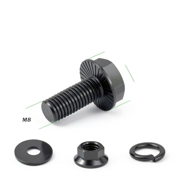 Ruibapa Flanged Hex Head Bolts M10-1.5×35mm Black Zinc Plated 10.9-1