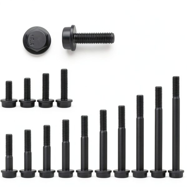 Glvaner M10-1.5 x 35mm Alloy Steel Flanged Hex Bolt 10.9 Black Oxide-3
