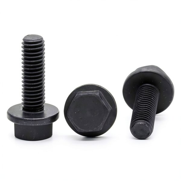 Glvaner M10-1.5 x 35mm Alloy Steel Flanged Hex Bolt 10.9 Black Oxide-5